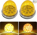 dreamdragon 2PCS Amber 17 LED Watermelon Lights with Dual Function, Stop/Turn Signal & Marker, Stainless Steel Bezel for Freightliner, Ke-nw-or-th, Peterbilt, and Heavy Trucks