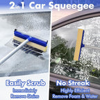62'' Car Wash Brush with Long Handle, Scratch-Free Car Wash Mop Kit with Car Wash Bucket, Wheel Tire Brush, Wash Mitt Towel, Windshield Squeegee, Car Cleaning Brush Kit for Cars RV Truck Boat