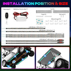 Drive-up 6 Pcs Golf Cart Underglow LED Light Strip Set with Canopy Lights, 12-85V Underbody Glow Neon Lighting Fit Yamaha, EZGO, Club Car Golf Carts with 28 Modes, Wireless Remote Control, Music Sync