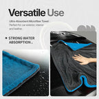 Extra Large Car Drying Towel, 36 Inches, 1300gsm,Super Absorbent Polyamide, Double-Twisted Design