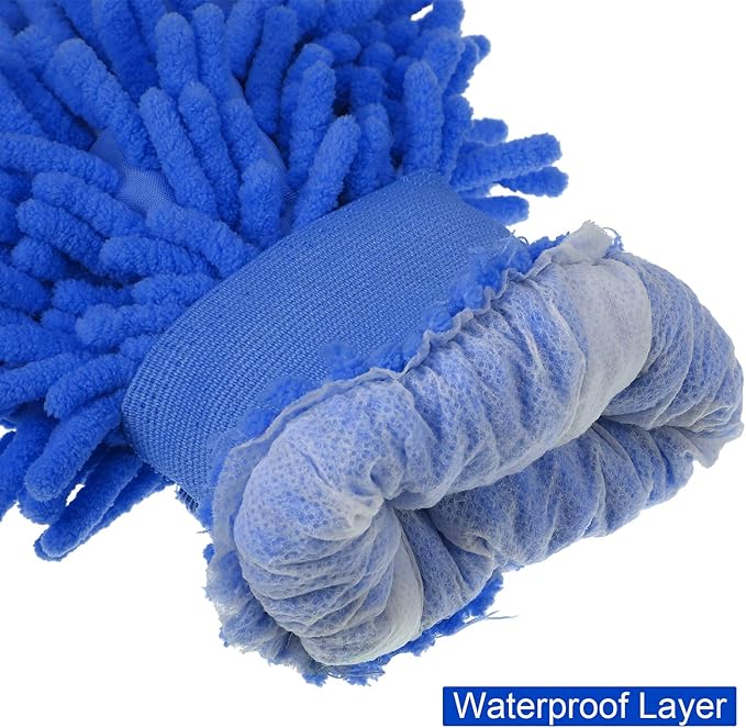 BBTO 5 Pieces Car Wash Mitts Microfiber Chenille Scratch Free Car Wash Gloves Absorbent Double Sided Drying Mitts Microfiber Swirl Free Clean Brush Truck SUV Motorcycles Home Dusting 10.24'' x 6.69''