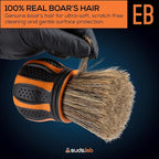 Suds Lab Elite-Bristle Boar’s Hair Car Detailing Brush – Deep Cleaning Car Detail Brush with Stand – Metal-Free, High Absorbency Detailing Tool for Scratch-Free Interior & Exterior