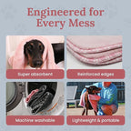 Premium Twisted Loop Drying Towels for Drying Dogs Large 24" x 35" Super Absorbent Microfiber Dog Bath Towel – Quick Dry, Soft – 1200 GSM Pink for Pets, Beach, Camping & Travel