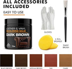 FORTIVO Leather Recoloring Balm, Color Restorer for Couches and Car Seats, Leather Scratch Remover and Dye, 10 oz