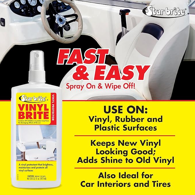 STAR BRITE Vinyl Brite Marine Grade Protectant Spray - Brighten, Moisturize & Protect Vinyl, Rubber, Fiberglass, Plastic & More