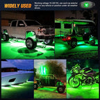 Nilight LED Rock Light 6PCS Underglow Wheel Well Pods Waterproof Exterior Underbody Roof Rack Side Lamps for Car Truck Pickups ATV UTV SUV Motorcycle Boat, Green Color