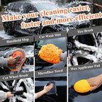21Pcs Car Wash Kit with 60" Heavy-Duty Extension Pole, Soft Car Wash Brush, Wheel & Tire Brush, Scratch-Free Car Mop Mitt & Window Squeegee, Detailing Tool for Car Exterior & Interior Cleaning