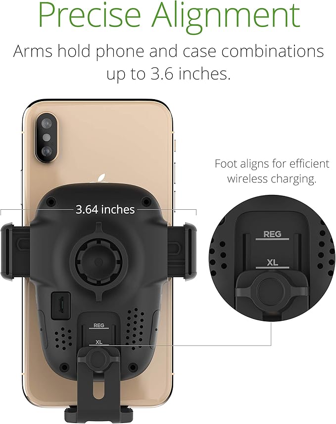iOttie Auto Sense Qi Wireless Car Charger – Automatic Clamping Wireless Charging CD Slot & Air Vent Phone Mount Combo for iPhone, Samsung Galaxy, Google Pixel, Huawei, LG, and Other Smartphones