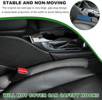 2 PCS Leather Car Seat Gap Filler, Auto Seat Blocker Organizer Fill The Gap Between Seat and Console, Universal Gap Filler Plug Stop Things from Dropping for Car SUV Truck (Black)