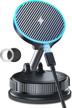 15W MagSafe Car Mount Charger, Magnetic Wireless Car Charger with Vacuum Suction Cup & Nano Adhesive Base, 360° Rotatable Strong Hold Car Phone Mount for iPhone 17 16 15 14 13 12 Series, Samsung S26