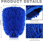 Riakrum 12 Pcs Car Wash Mitts - Chenille Microfiber Mitts Scratch Free Ultra Absorbent Wash Sponge Cloths for Cars, Trucks and Boats - Regular Size, 7.5'' x 10.2''