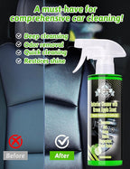 Kingvo Interior Car Cleaner, Car Seat Cleaner Cleaning Kit Carpet Shiny Stuff Deep Cleans Rubber Floor Mat Truck,Green Apple Scent