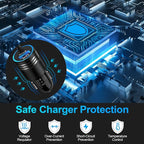 for iPhone 17e/17/16/15 Car Charger,48W PD+QC USB C Fast Car Charger Cigarette Lighter Adapter with 30W Built-in Coiled Type C Fast Charging Cable for iPhone 17e 17 Pro Max Air 16e 16 Pro Max 16 Plus