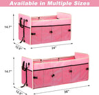 Car Trunk Organizer with Individual Cooler Bag - 3 Compartments Trunk Organizer for Car Collapsible Car Storage Organizer for SUV (Pink)