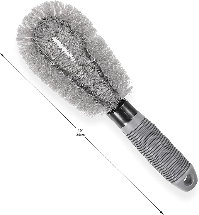 Chenille Microfiber Wash Mitt - Blue Thick and Absorbent Scratch Free Car Wash Mitt - Complete with Wheel Brush