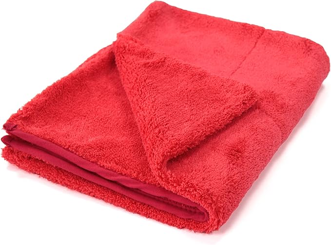 Maxshine 3-Pack Big Red Microfiber Drying Towels (1000GSM, 20x28 / 51x71cm) | Large Plush Double-Sided Towels | Super Absorbent Rinse-Free Microfiber for Car Wash Drying & Professional Auto Detailing