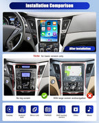 8 Core 6G+128G for Hyundai Sonata 2010-2015 Android 15 Car Stereo, 9.7" IPS 2.5D Car Radio Wireless Carplay Android Auto/59UI /FM/RDS /32EQ /DSP/GPS/WiFi/SWC + AHD Backup Camera