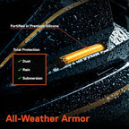 TRUE MODS 2pc 5" LED Motorcycle Front Fork Switchback Cold White DRL Running & Amber Turn Signal Light Strip Kit [Waterproof] [Blinker] Flexible Self Adhesive Universal Surface Mount for UTV ATV Bike