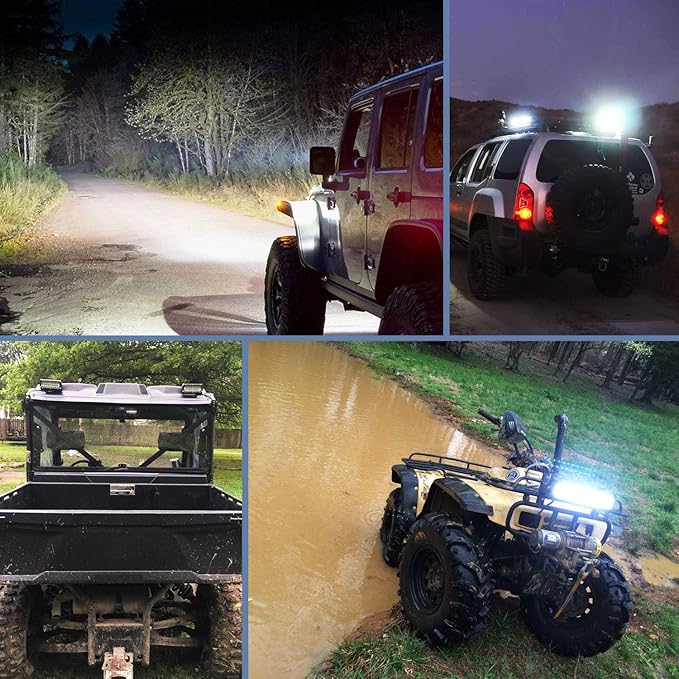Nilight Led Pods 6.5 Inch 120W Flood Spot Combo Off Road Driving Fog Light Bar Work Lighting for Truck Tractor Pickup Boat SUV ATV UTV 4WD Car 4x4 Van Camper Motorcycle Dirt Bike Golf Cart 12V 24V