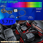 STONEBANKS 5.7FT LED Interior Light for Car, 48LEDs RGB USB Under Dash Lighting, Footwell Neon Internal Lights Kit, Smart APP and Remote Dual Control, Multicolor Music and Mic Mode