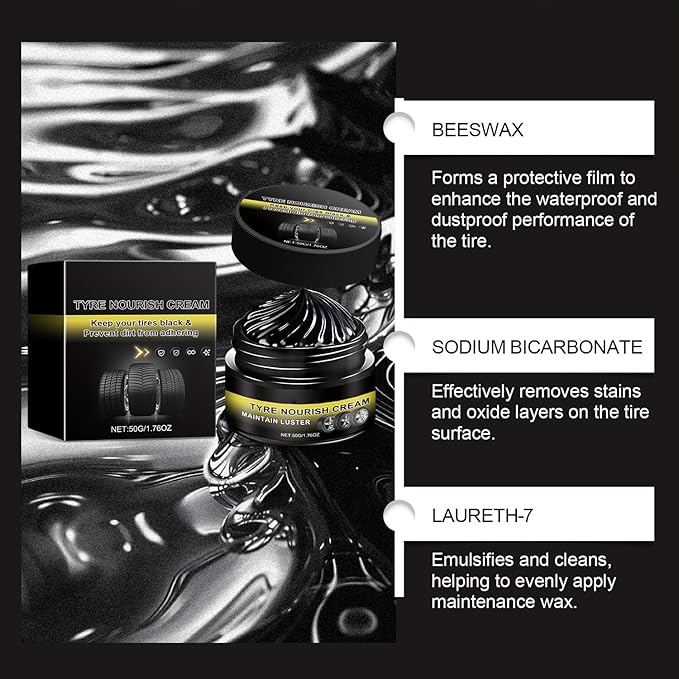 New 2026 Car Tire Ceramic - Powerful Wheel Cleaning Refurbish Wax, Tyre Nourish Cream, Tire Wax for Ultimate Wheel Protection (2 PCS Basic Set)