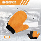 wuyaoyao 2PCS Car Wash Mitts, Soft Coral Fleece Cleaning Glove for Cars Washing, Scratch-Free & Lint-Free, Reusable Microfiber Wash Mitts, Automotive Cleaning Supplies, Car Accessories (Thumb Glove)