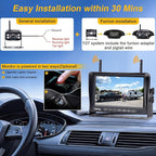RV Backup Camera Wireless Plug and Play: Pre-Wired for Furrion System Recording Wide View Rear View Camera Clear Night Vision HD 1080P 7'' Touch Key Monitor for Trailer Camper Motorhome Yakry Y27-N