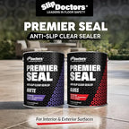 Premier Seal Non-Slip Concrete & Paver Sealer – Clear Anti-Slip Sealant for Pool Decks, Driveways & Garages - Matte Finish