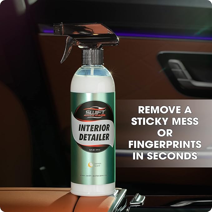 Swift Interior Detailer & Protectant Spray (16 Oz) – Car Interior Quick Cleaner with UV Blocking Protection | OEM Matte Finish, Anti-Static, Odor Neutralizing | For Leather, Vinyl, Plastics, & More!