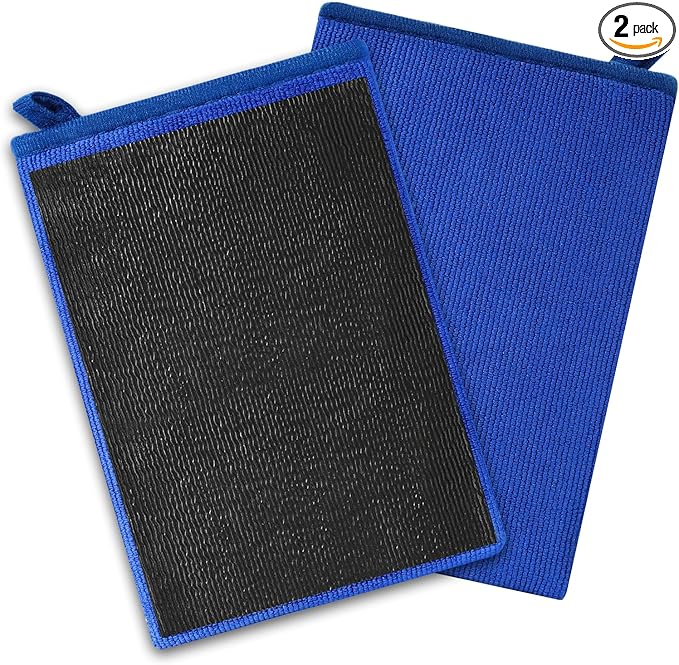 Clay Mitt Auto Detailing 2 Pack, Fine Grade Microfiber Car Clay Bar Mitt, DIY Detail Tool & Kit Car Detailing Alternative (Blue)