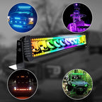 22" RGB LED Light Bar 2Pcs 4" Flood LED Pods with Multi-Color Chasing RGB Halo 16 Solid Colors Over 92 Flashing Modes Offroad Lights Driving Lamp Fog Lights with Switch Wiring Harness