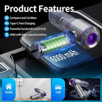 20000Pa Car Vacuum Cleaner High Power, Cordless Mini Vacuum Air Duster for Car Detailing Kit, 4-in-1 Portable Handheld Vacuum with Brushless Motor, Aspiradora para Carro, Home Office Pet (Purple)