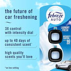 Febreze Car Air Freshener Vent Clip Laundry Fresh Scent, .07 oz. Car Vent Clip, Pack of 4