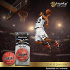 Basketball Car Air Freshener by HookUp - 25 Pack - Black Gold Scent (Extra Strong) | Unique Basketball Gift for Players, Coach, Fans | Hanging Car Accessory with Long Lasting Fresheners Smell