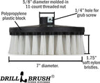 Carpet Cleaner Scrub Brush for Polisher - 7 Inch Soft White Drillbrush with 5/8 x 11 Threaded Hub for Rotary Polisher Machine - Large Car Buffer Brush - Large Carpet Scrubber - Drill Adapter Included