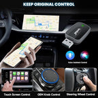 Seamless Auto-Connect CarPlay Adapter, Upgrade 2in1 Wireless CarPlay & Android Auto Adapter, Plug & Play, WLAN Dual-Band 2.4G+5G, Auto Reconnect, Compatible with After 2016 Cars with Wired CarPlay