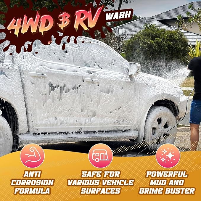 Salty Captain 4WD & RV Wash Detergent – Foaming Car Wash Soap for Foam Cannons, Foam Guns or Bucket Washes – Lab Tested Cleaner for Vehicles with Anti-Rust Protection & Safe on All Surfaces Formula