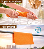 KitchLife Microfiber Cleaning Cloth Roll, 100 Pack - Tear-Away Microfiber Paper Towels, Lint-Free, Reusable, Washable for Kitchen, Car, Dishes, and Sensitive Surfaces (Coral)