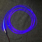 3mm 5meters/16ft PMMA Optic Fiber Cable Side Glow with 12V 1.5W LED Aluminum Illuminator Light Source for Home Car DIY (Blue)