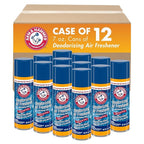 Arm & Hammer Baking Soda Air Freshener, Light Fresh, 7 Oz Aerosol Spray, 12/Carton