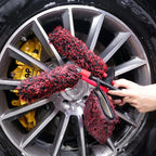 oesee Metal Free Microfiber Wheel Brush Kit- Microfiber Angled Wheel Brush, Long Handle Wheel Brush, Tire& Detailing Brush, Wheel Wash Mitt. Hands-On Wheel Detailing Kit for Daily Wheel Cleaning