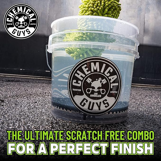Chemical Guys CWS80364BK Car Wash Detailing Bucket, Mitt & Accessories Bundle (6 Items) Featuring Clean Slate Deep Surface Cleaning Car Wash Soap, 64 oz (.5 Gal) - for Cars, Trucks, SUVs, RVs & More