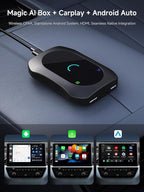 Magic AI Box, Wireless CarPlay/Android Auto Adapter, Car Video Box Supports for Netflix/YouTube/TikTok/TF Card, DriveChat AI Smart Box with GPS/Dual Bluetooth