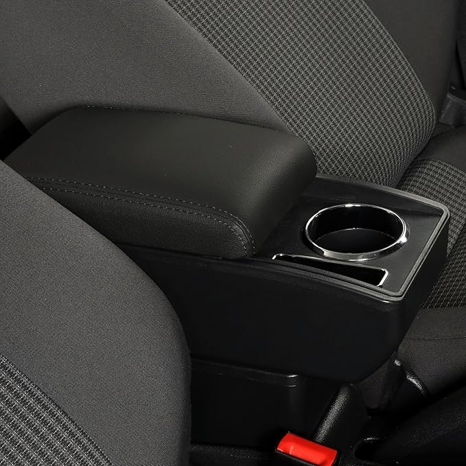AULPHIKE Compatible with Nissan Versa Armrest 2020-2024 Center Console Organizer Armrests Double Layer Storage Space with Cup Holder