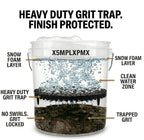 10.4" Heavy Duty Grit Trap (2-Pack) & Wash Mitt Kit - Premium Car Wash Bucket Filter Insert, Dirt Separator, Fits 3.5-5 Gallon (Black Kit)