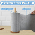 Niurewan 75 Pack Microfiber Cleaning Cloth Roll,Reusable Tear Away Microfiber Towels,Washable Ultra Absorbent Rags Drying Dishcloths for Car,Home,Garage or Shop(Grey)