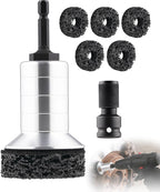 Wheel Brake Hub Cleaning Disc,Cleaner Resurfacing Tool Metel Hub Drill Brush Attachments for Rust Remover Wheel Bolt Stud Cleaner Fits Power Drill or 1/2" Impact Driven Wrenches for Brake Rotors Hubs