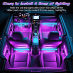 Winzwon Led Lights for Car Accessories Interior, Christmas Stocking Stuffers White Elephant Gifts for Men Women Adults, APP Control with USB Port Color Change Lights for Truck Decor 2 Pack