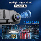 12" 4K+1080Px3,4 Channel Mirror Dash Cam Front and Rear with STARVIS Sensor, Rear View Mirror Camera,Back up Camera for Cars,8 IR Night Vision,WiFi,GPS,Voice Control,Free 128G SD