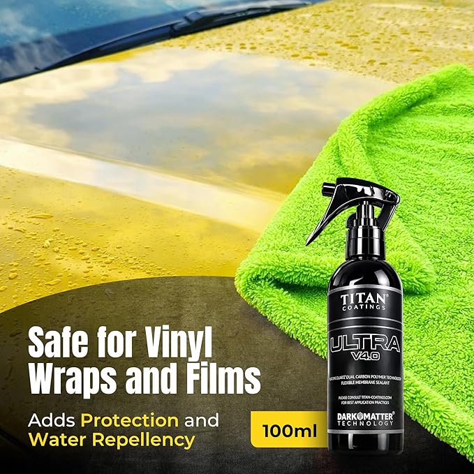 Ultra V4.0 Ceramic Spray Coating 100ml - Extreme Gloss & Hydrophobic Shine - Dual Carbon Polymer & Hyper Quartz® Technology - Long Lasting UV Protection - Easy Spray & Wipe Car Sealant